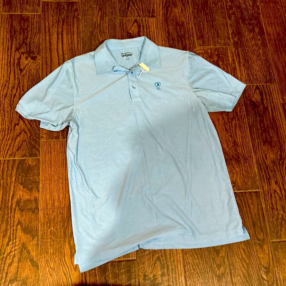 Blue large Straight Down golf polo